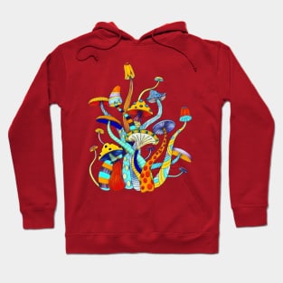 Retro Mushroom Hippie Art Hoodie